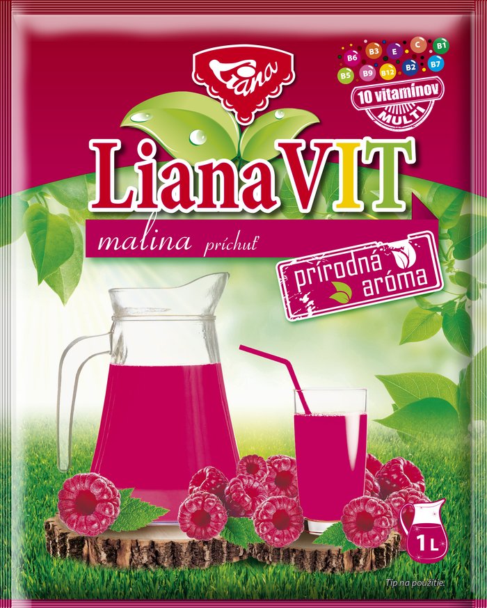 LianaVIT malina – vrecko s nápojovým práškom